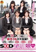 SOD女子社員 他部署で評判のウブで可愛い入社1年目の新卒3名が大抜擢！！ 元制作部、原波瑠（はらはる）元総務部、河田結衣（かわだゆい）元経理部、坂上茜（さかがみあかね） 「初めまして、私達が新しいSOD宣伝部です」 SOD看板娘 Vol.1